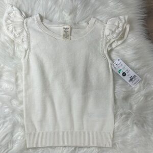 Carter's Cream Ruffle Sleeve Sweater
